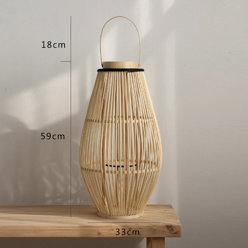 Handmade Woven Bamboo Lantern Candle Holder Size:33*33*59cm
