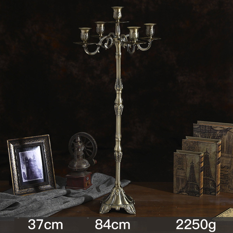 Vintage Iron 5 Arms Candelabra 37*84cm,2.25kg