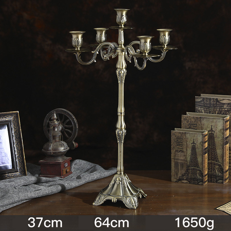 Vintage Iron 5 Arms Candelabra 37*64cm,1.65kg