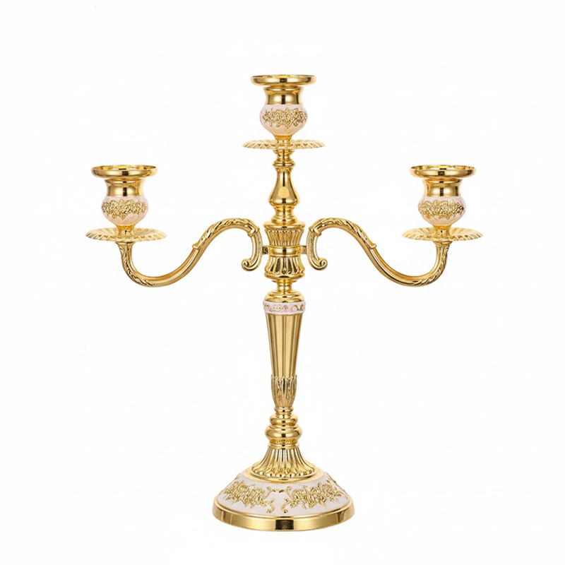 3-Arm & 5-Arm Vintage European Iron Candelabra Color:Gold;Arms:3 arms
