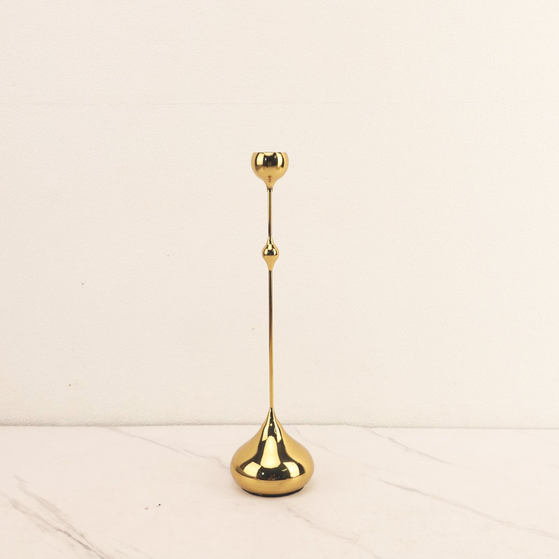 Minimalist Teardrop Metal Candlestick Holder Color:Gold;Size:8.5*8.5*32cm