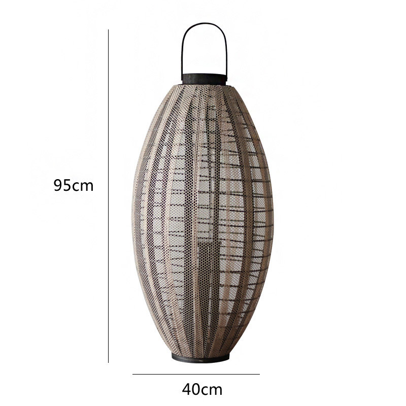 Japanese Retro Wooden Lantern Floor Candlestick Size:40*40*95cm