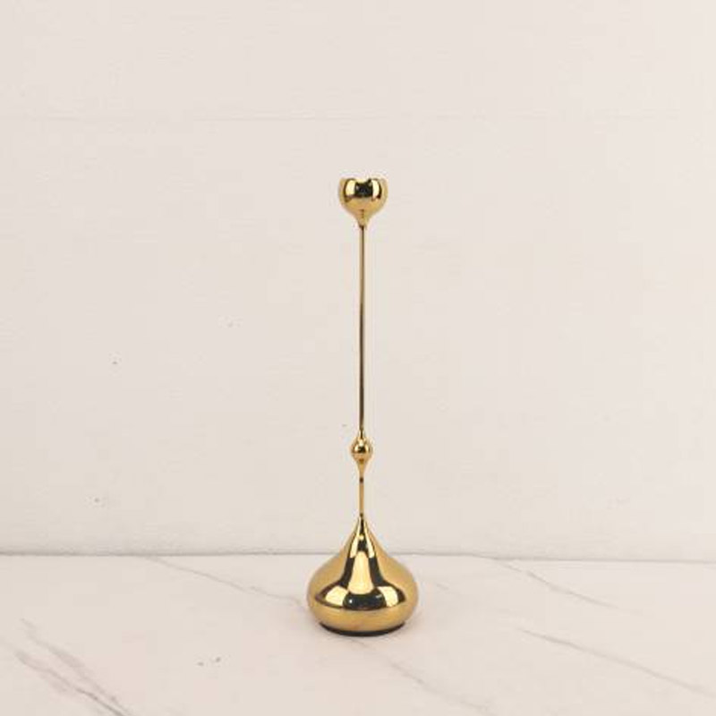 Minimalist Teardrop Metal Candlestick Holder Color:Gold;Size:8.5*8.5*32cm