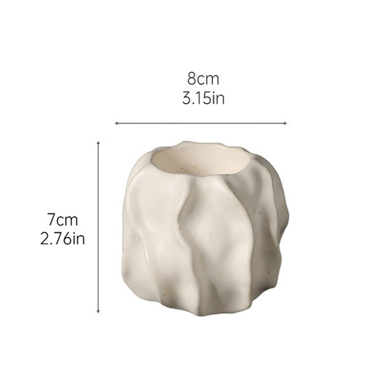 Wabi-Sabi Cream Ceramic Candle Holder Color:Style2