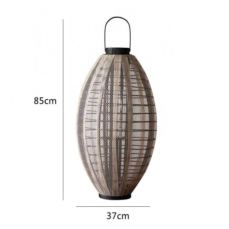 Japanese Retro Wooden Lantern Floor Candlestick Size:37*37*85cm