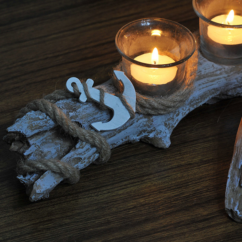 Mediterranean Natural Resin 3-Votive Candle Holder Color:3 Cup 1