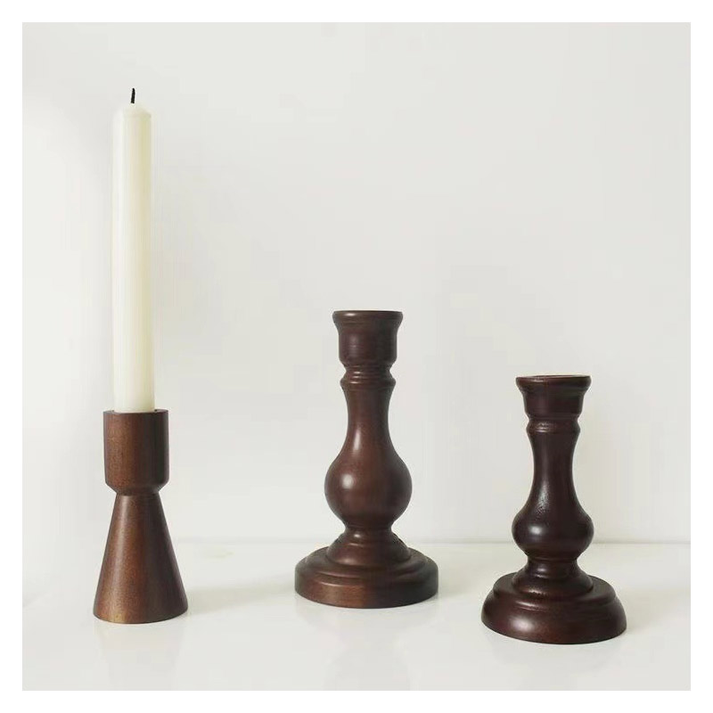 Wooden Candle Holder Size:5.5*5.5*9cm 2