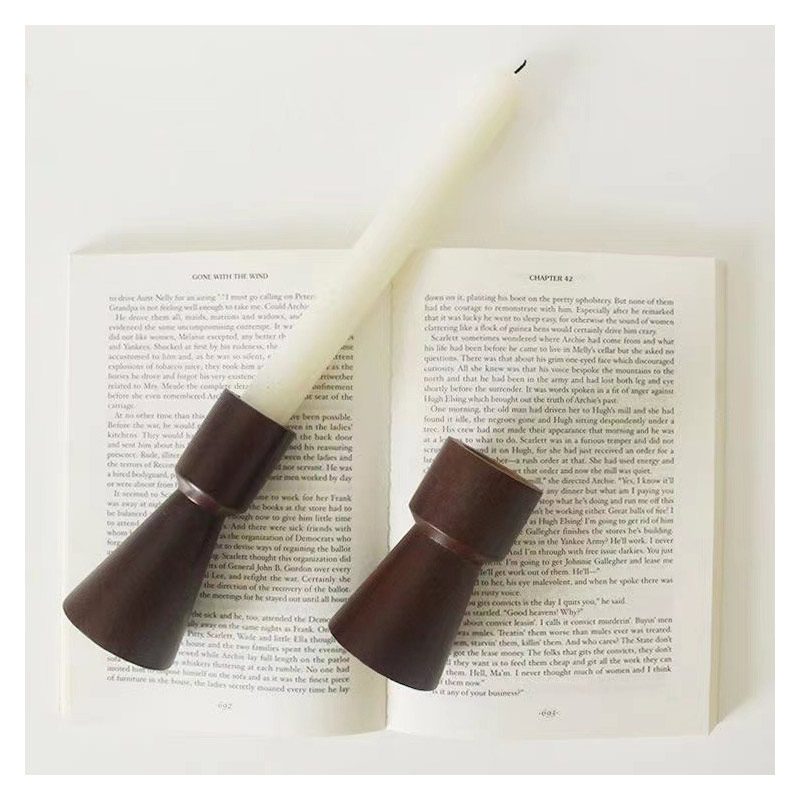 Wooden Candle Holder Size:5.5*5.5*9cm 3