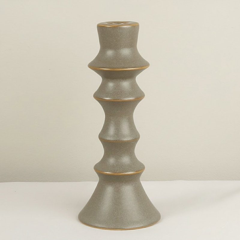 Modern Minimalist Ceramic Candlestick Holder Olive Green  , Creative Nordic Style Home Decor