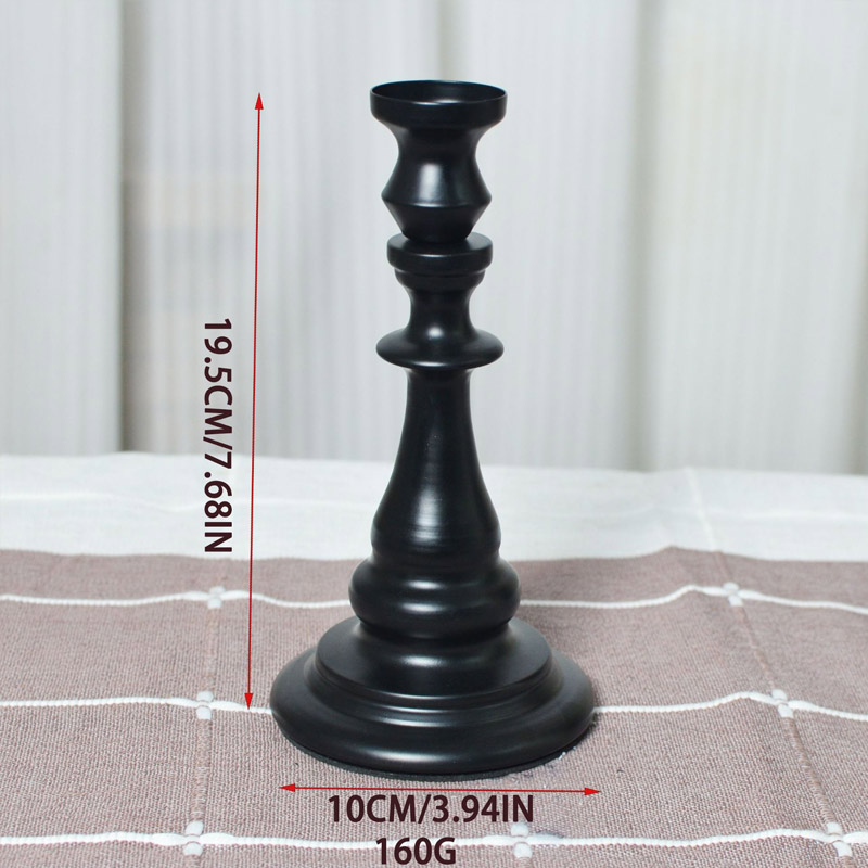 Classic Charcoal Single Wrought Iron Candlestick,non-slip pad Color:Black;Size:10*H19.5cm 3