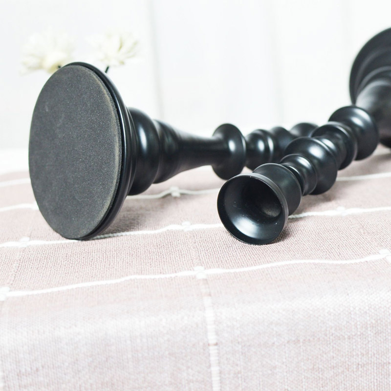Classic Charcoal Single Wrought Iron Candlestick,non-slip pad Color:Black;Size:10*H19.5cm 1