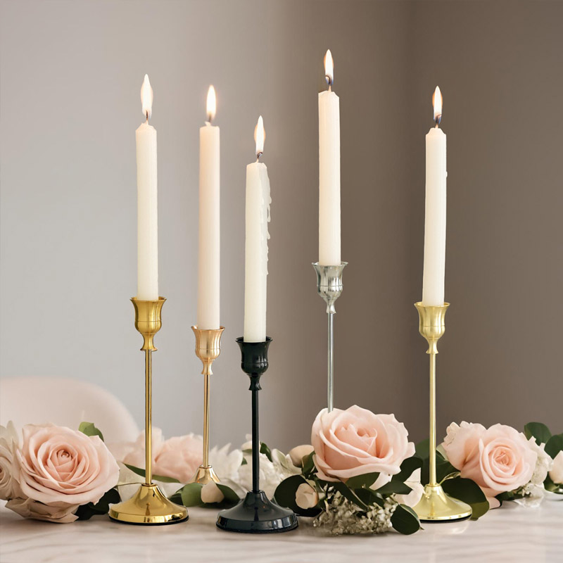 Modern Minimalist Electroplated Aluminum Alloy Candlestick Set of 3 Color:Silver;Size:7*22cm 2