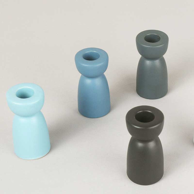 Minimalist Ceramic Candlestick Holder Color:Taupe;Size:4*4*8cm 2