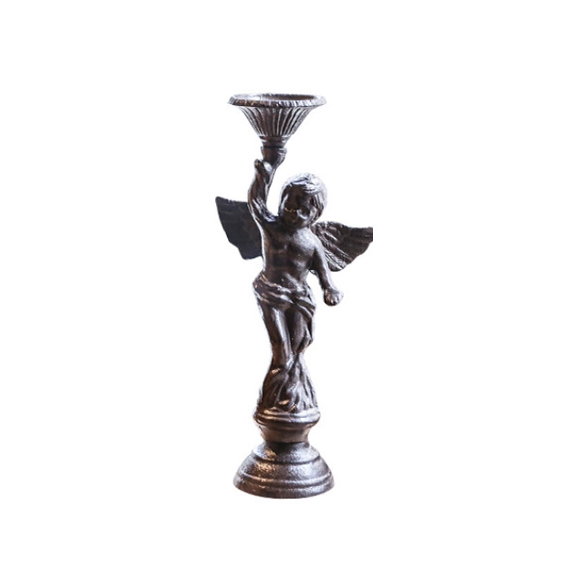 Vintage Cast Iron Cherub Candle Holder Right Hand