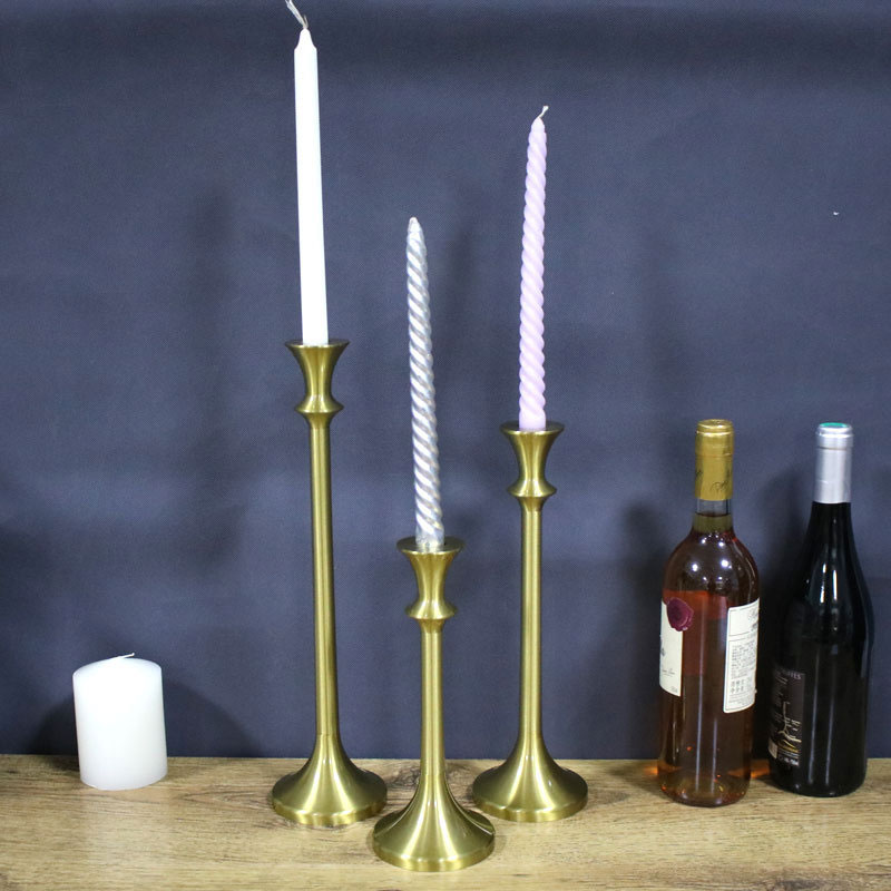 Vintage Zinc Alloy Candlestick Holder Set of 3 Size:9.5*9.5*37cm 4