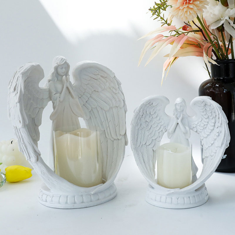 Praying Angel Resin Candle Holder Size:12.5*12.5*21.5cm 6