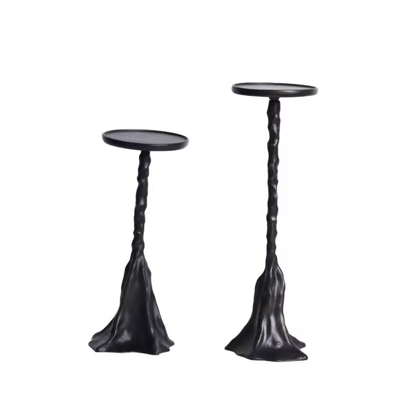 Molten Lava Art Resin Candlestick,Creative Taper Candle Stand Color:Black