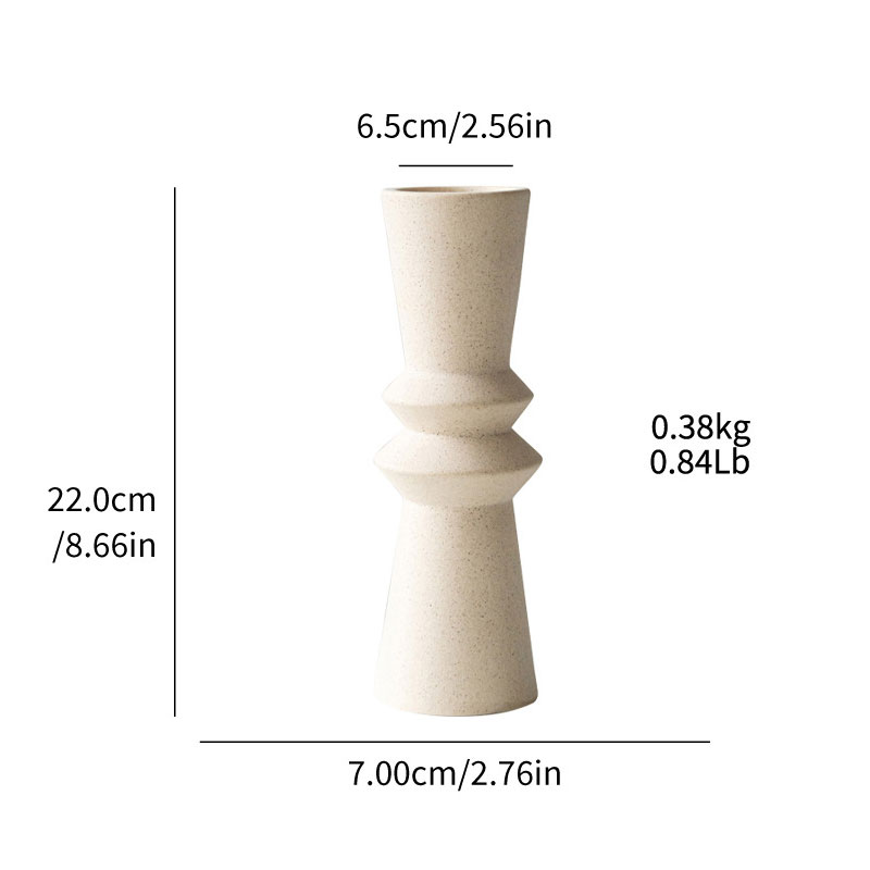 Minimalist Geometric Ceramic Candle Holder Size:7*7*22cm
