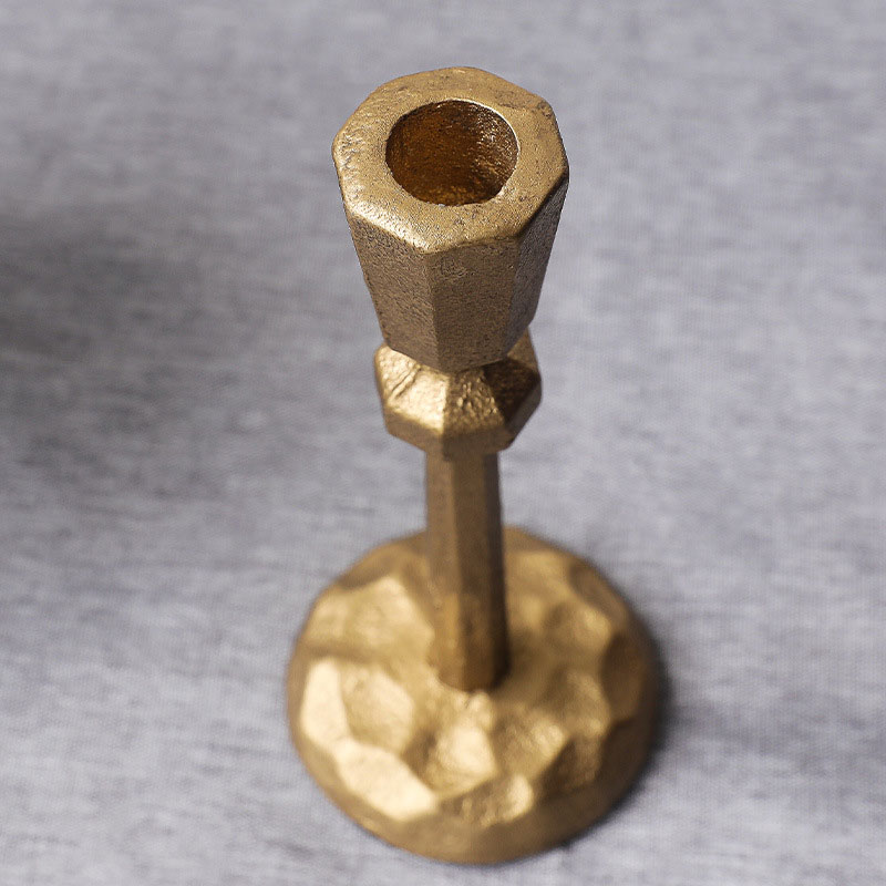 Minimalist Hammered Cast Iron Candlestick Set of 3 Size:8*8*19cm 2