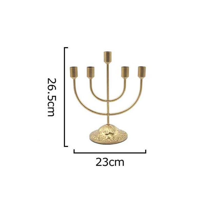 Vintage Iron 5/7-Head Candle Holder ,floral bas-relief carvings Size:23*23*26.5cm,GDC