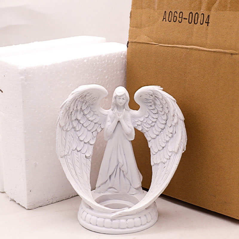Praying Angel Resin Candle Holder Size:12.5*12.5*21.5cm 2