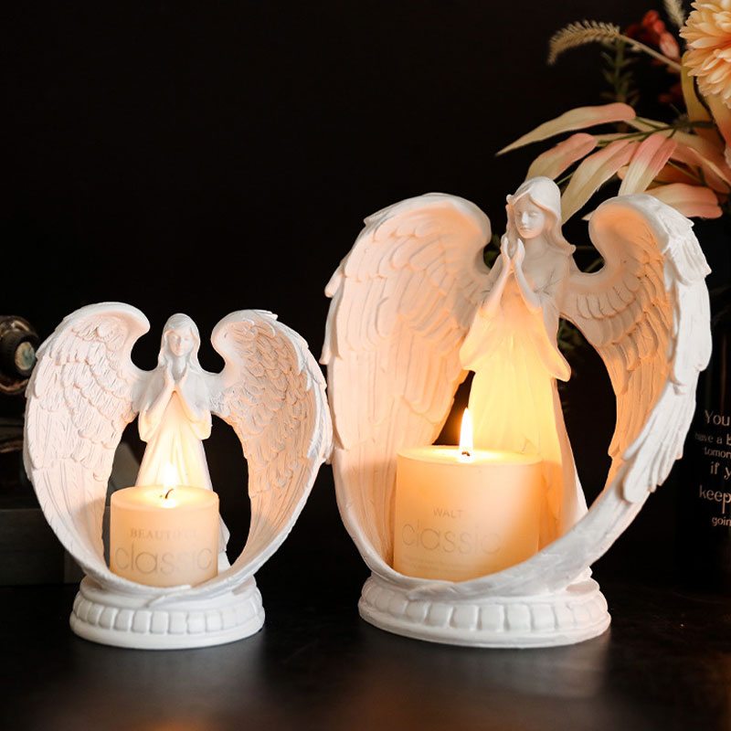 Praying Angel Resin Candle Holder Size:12.5*12.5*21.5cm 8