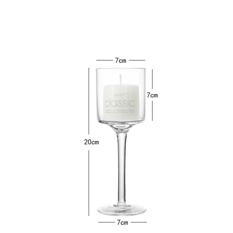 Stem Glass Candle Holder Set of 3 Size:7*7*20cm