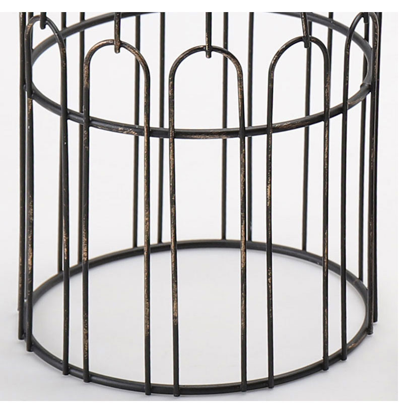 Vintage Iron Birdcage Candle Holders with Perched Birds (Large/Small) Color:Black;Size:14.5*14.5*25cm 3