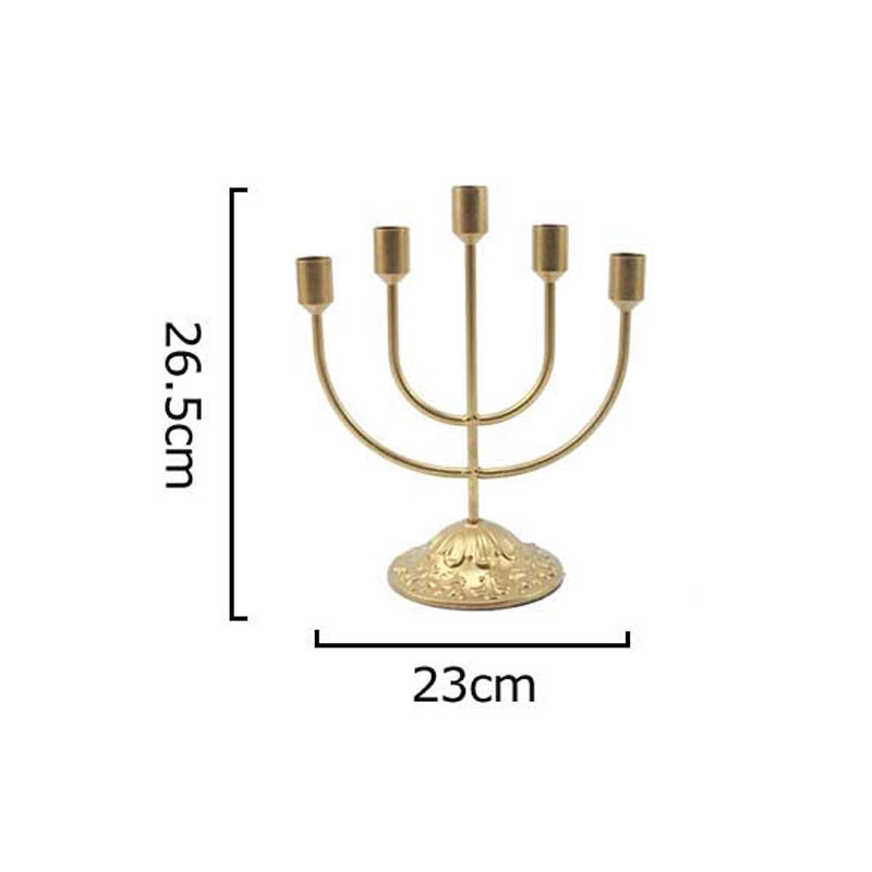 Vintage Iron 5/7-Head Candle Holder ,floral bas-relief carvings Size:23*23*26.5cm,LCK