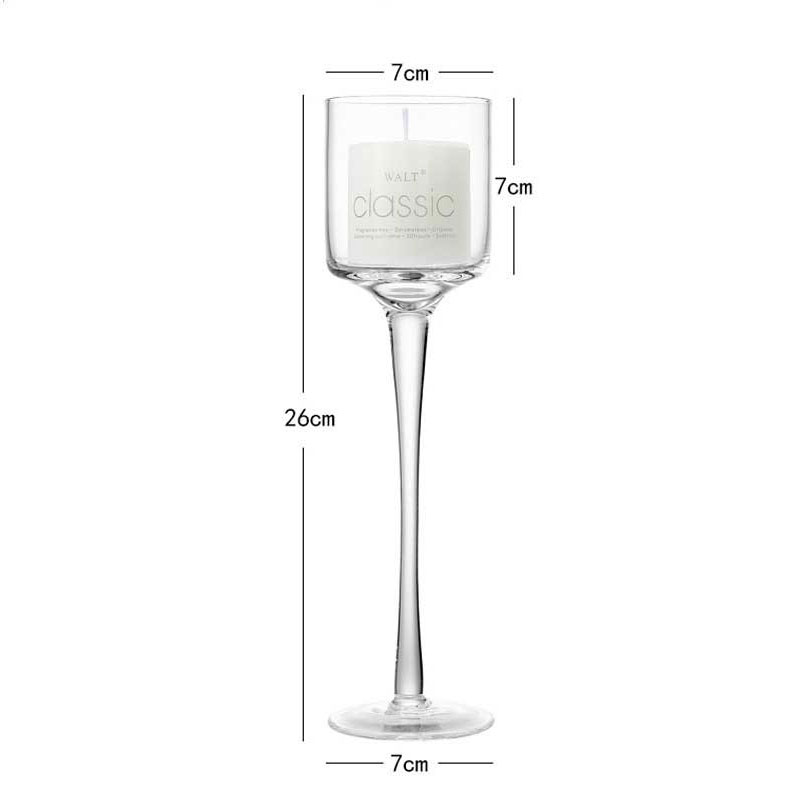 Stem Glass Candle Holder Set of 3 Size:7*7*26cm