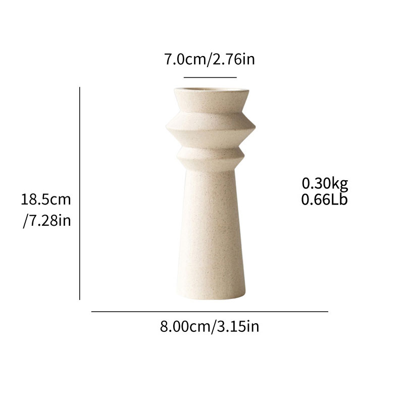 Minimalist Geometric Ceramic Candle Holder Size:8*8*18.5cm