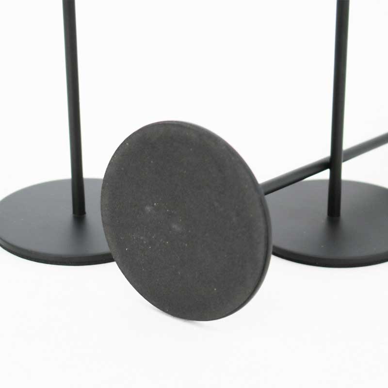 Set of 3 Slender Black Taper Holders,round base Size:8*8*32.5cm 3