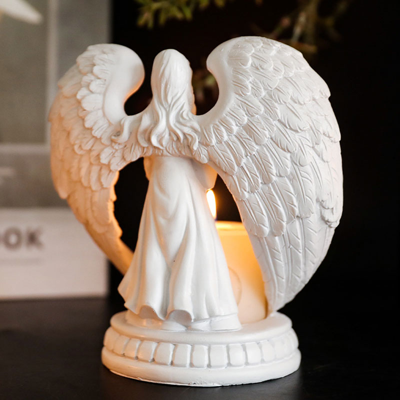 Praying Angel Resin Candle Holder Size:12.5*12.5*21.5cm 9