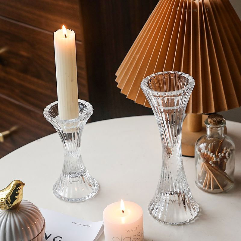 Crystal Hourglass Glass Candle Holder Size:6.5*6.5*13cm 1