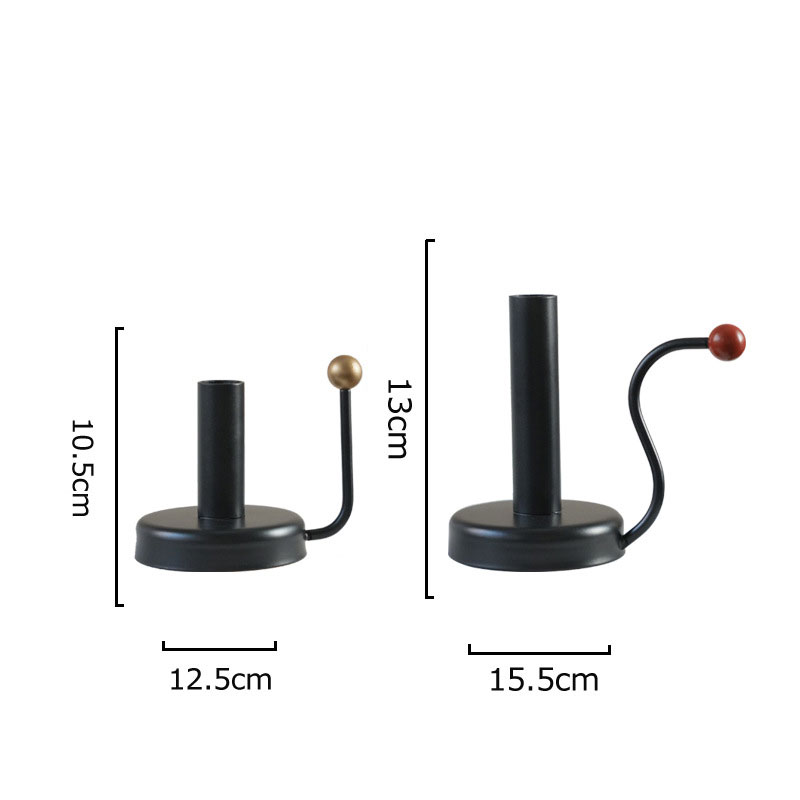 Iron Candle Holder with Colorful Sphere Size:12.5*10.5cm 3
