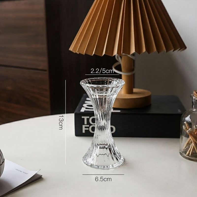 Crystal Hourglass Glass Candle Holder Size:6.5*6.5*13cm
