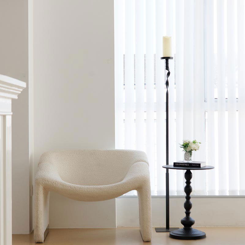 Hand-Forged Twist Wrought Iron Floor Candle Holder Set of 3 Color:Black;Size:10*10*100cm 1