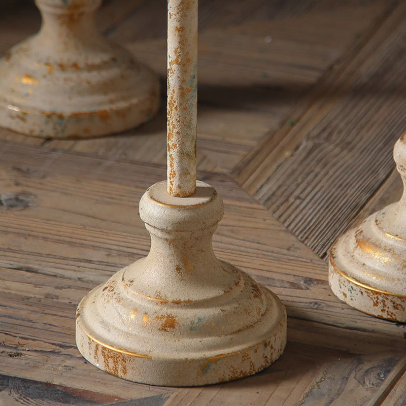 Vintage Distressed Metal Butterfly-topped Pillar Candle Holder Set Size:26*14*82cm 3